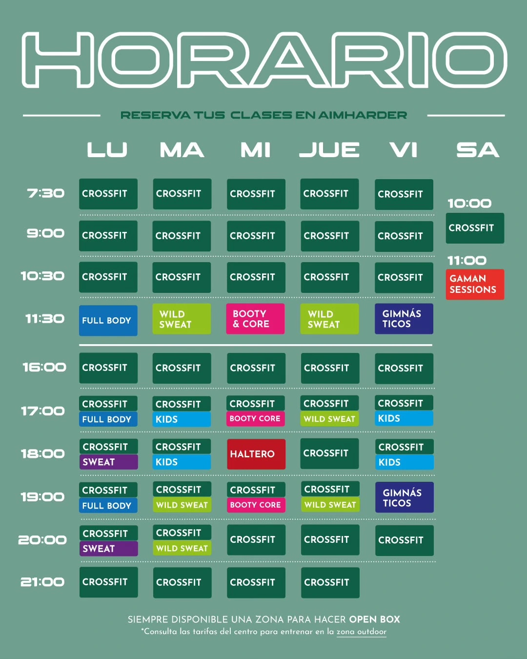 Horarios 2025 Gaman